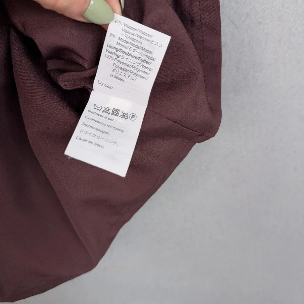 Madewell Skirt Womens 4 Burgundy Wool Blend A Line Mini Zip Pockets Career Fall